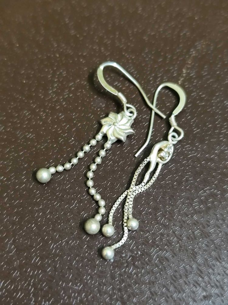 Pure Silver Mismatched Earrings