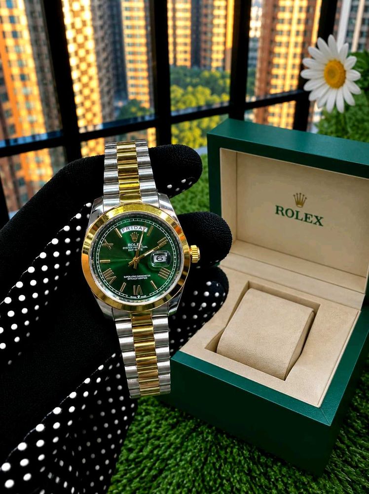 ROLEX OYSTER PERPETUAL DATE JUST– GREEN DIAL ⌚💚