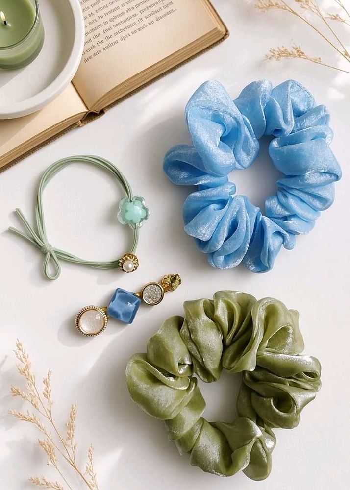 2 PCS Women Scrunchies &amp; Hair accessories Set