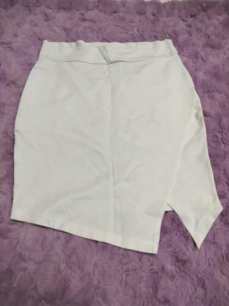 White Asymmetrical Skirt 🤍