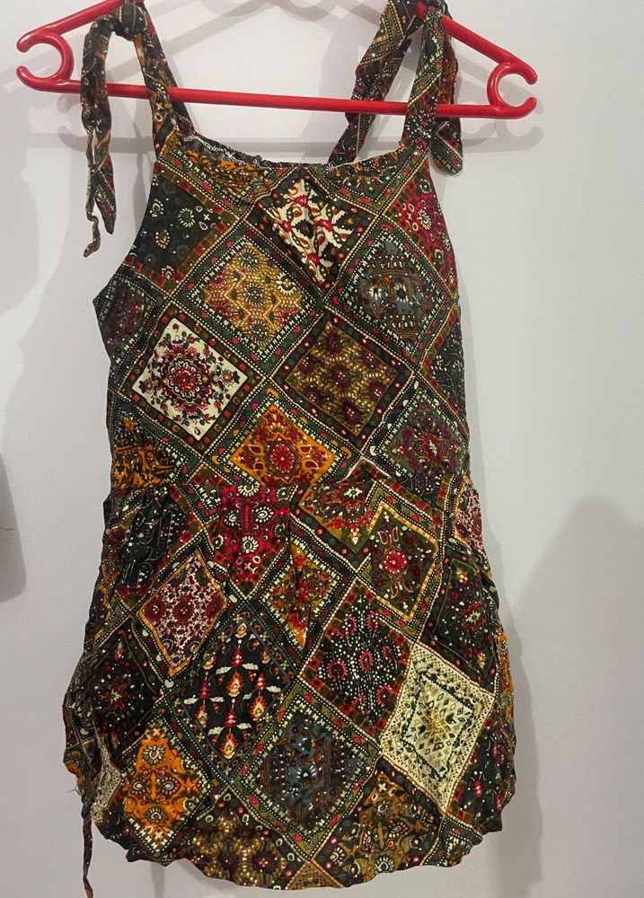 Bohemian Print Sleeveless Maxi Dress