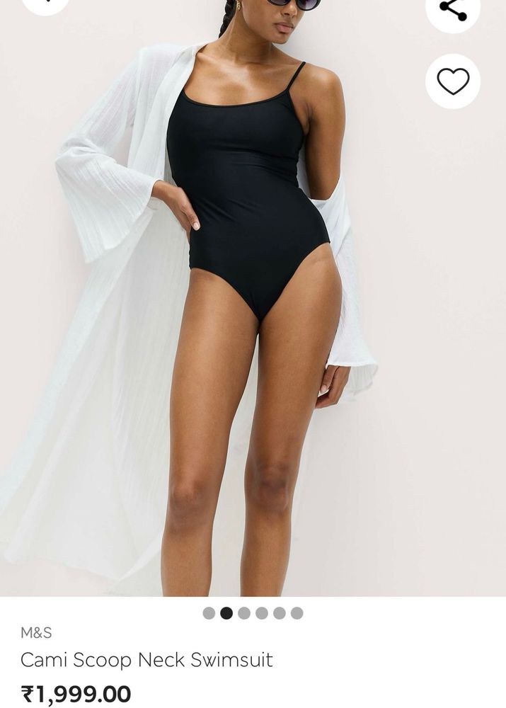 M&amp;S New Collection Black Cami Scoop Neck Swimsuit