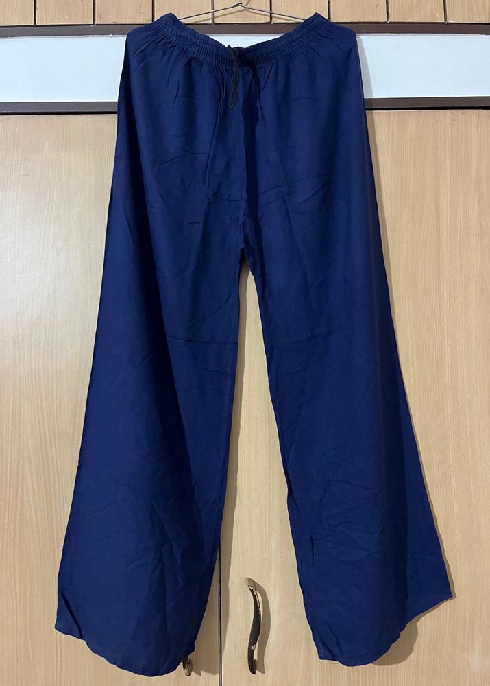Navy Blue Wide Leg Palazzo Pants