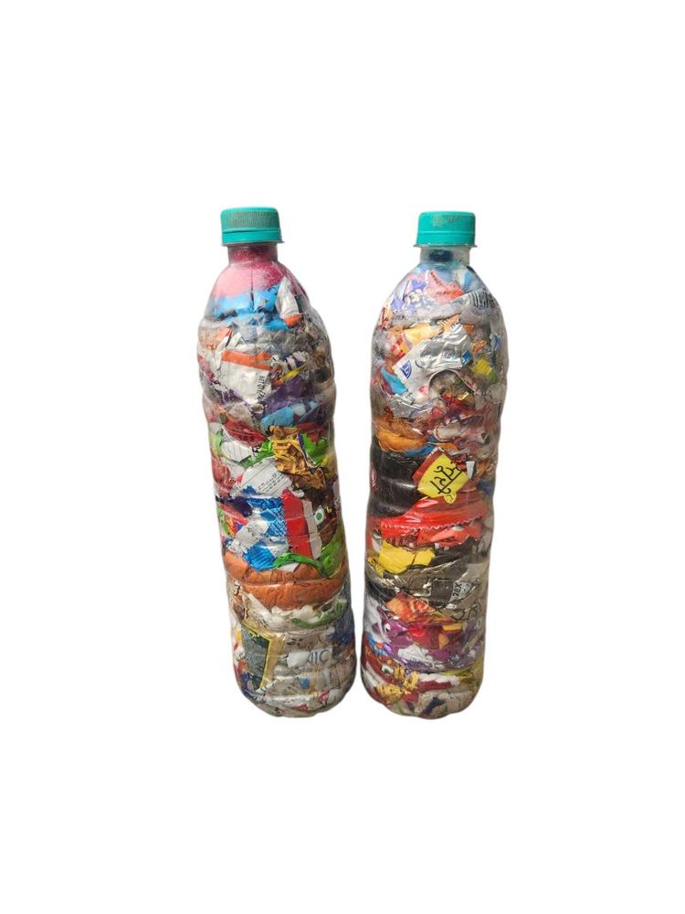 Upcycled Plastic Bottle Art ecobricks