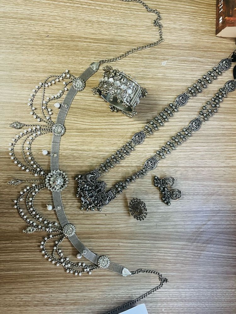 Antique Silver Oxidized Jewelry Set