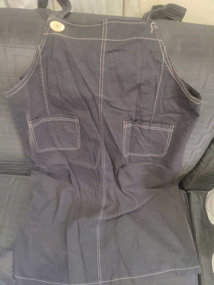Dark Blue Overalls Skirt