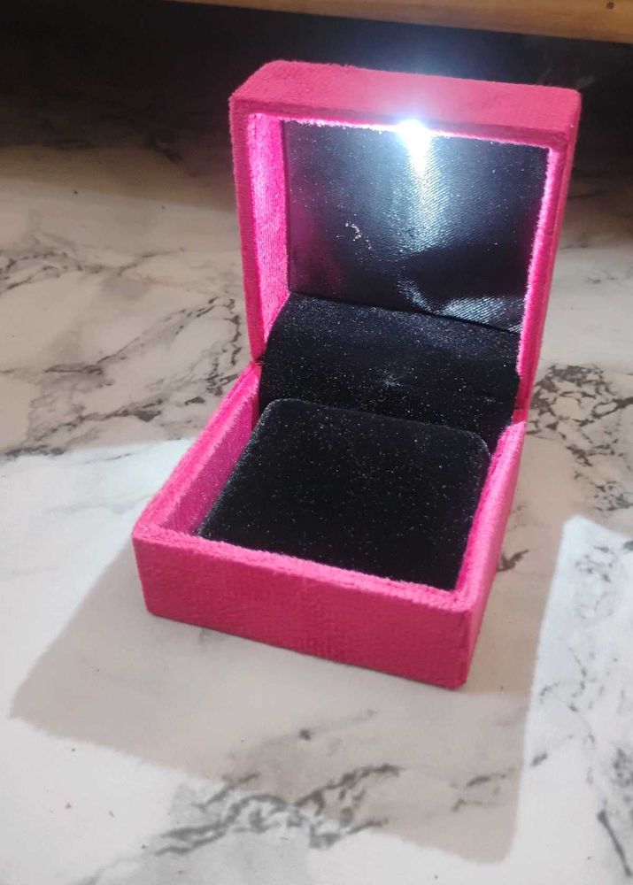 Pink Velvet Jewelry Box with Light