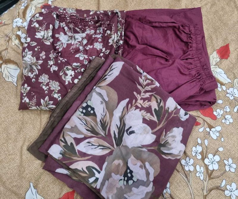 Floral suit Kurta Set with Dupatta