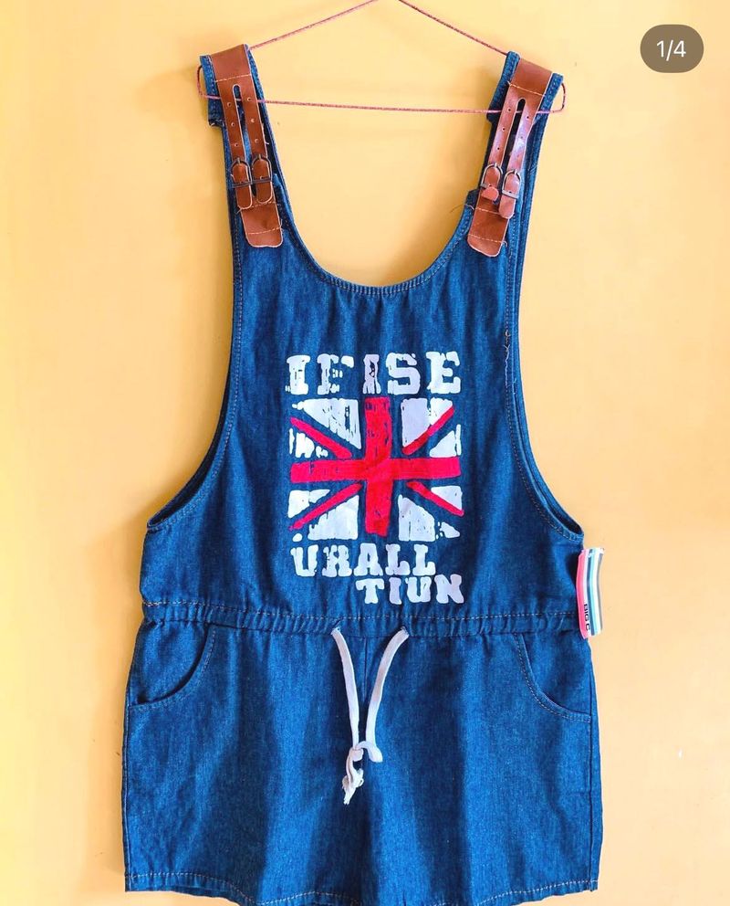 Denim Dress with UK Flag Graphic