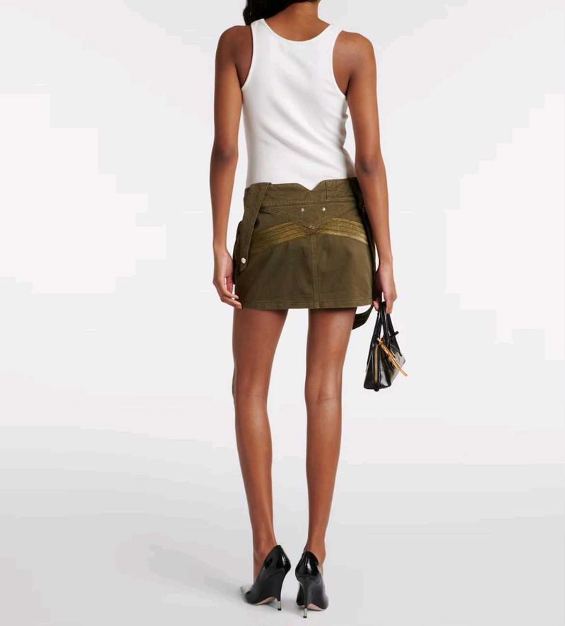 zipped cargo mini skirt