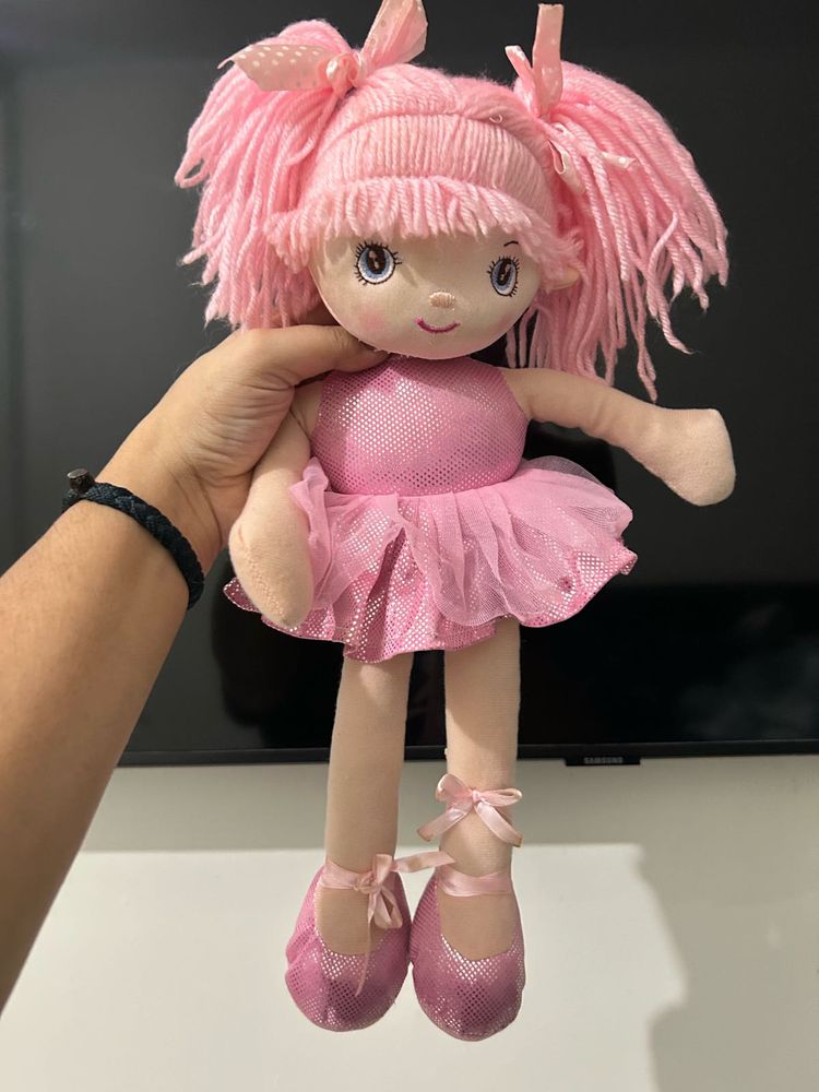 beautiful pink plush bellerina doll