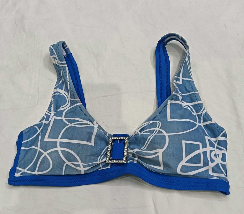 Stylish Blue🔥 Pattern Bikini Top