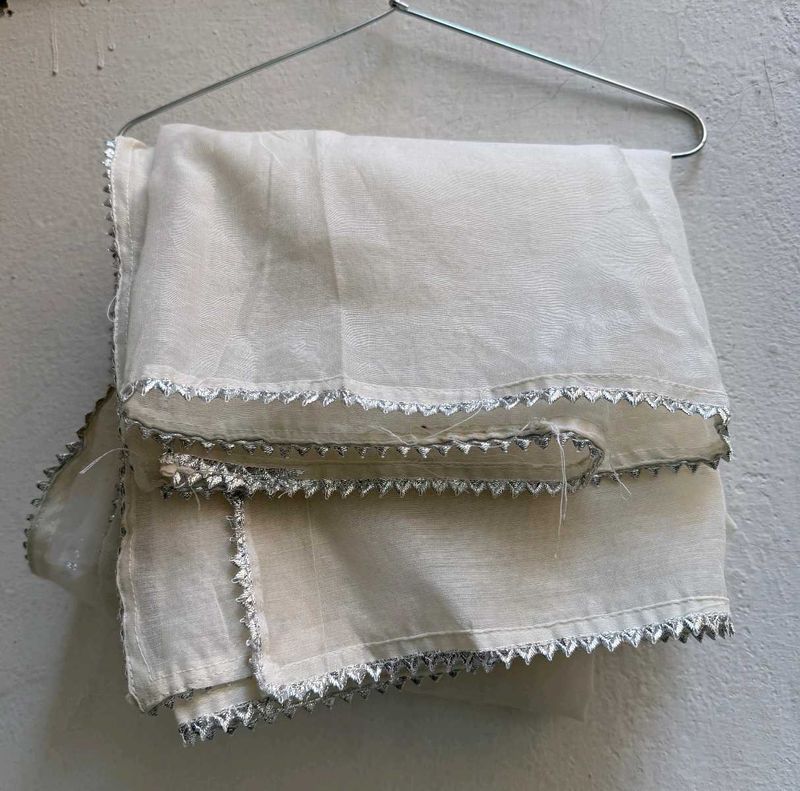 Elegant Dupatta with Silver Trim
