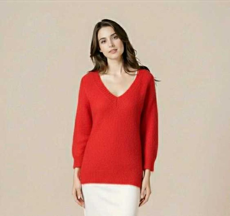 Red V-Neck Sweater