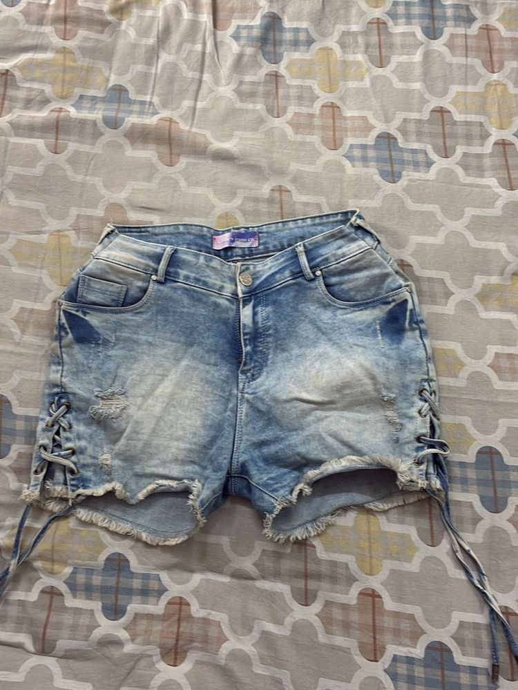 Y2k Acid Wash Denim Shorts