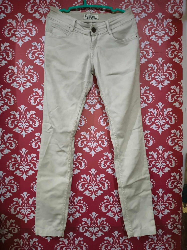 Beige Denim Jeans