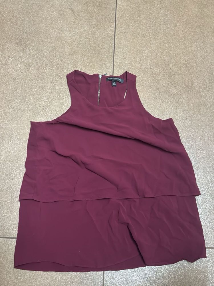 Banana Republic Burgundy Sleeveless Top
