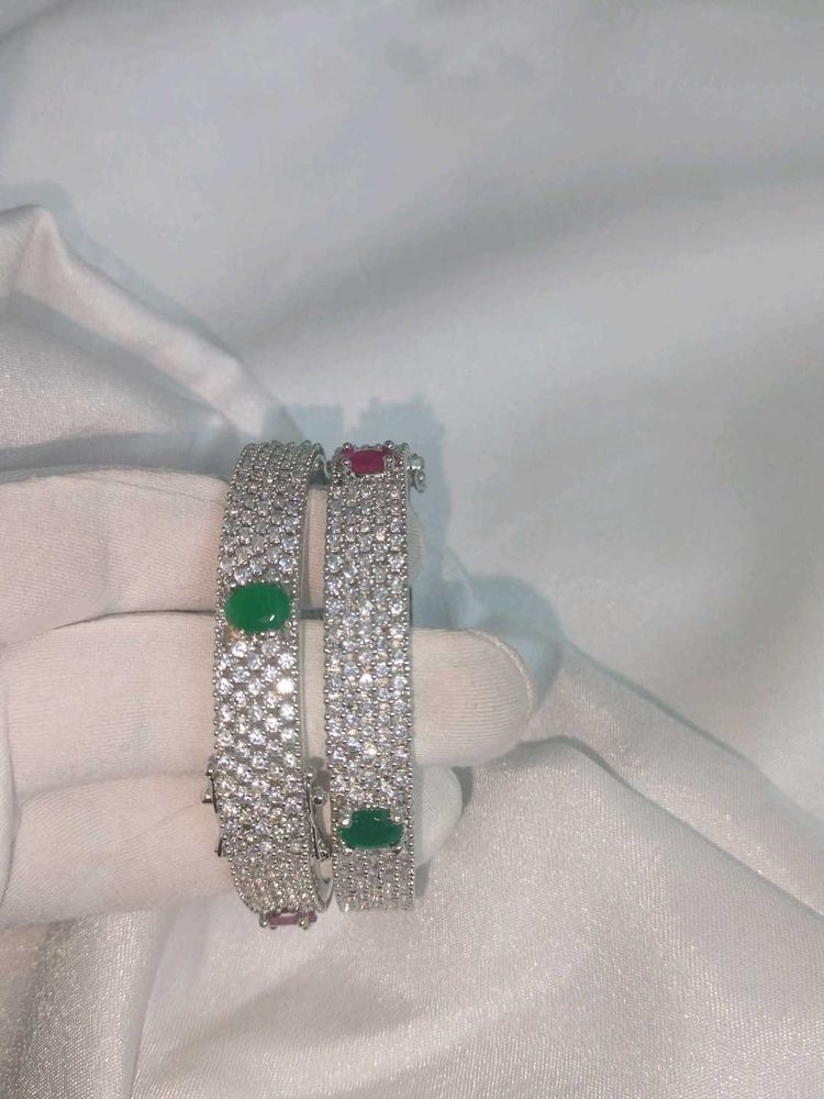 AD Openable Bangles With Stone