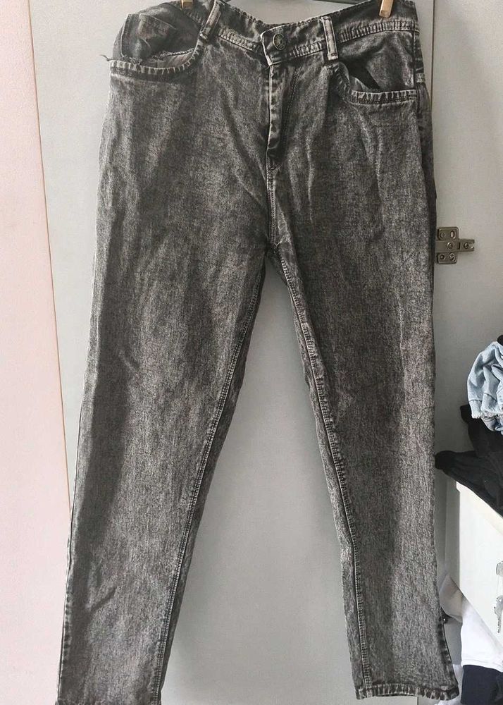 Washed Grey Denim Jeans