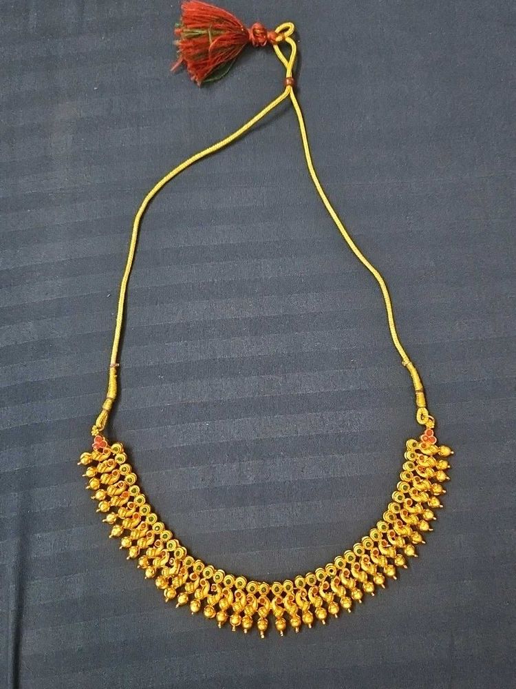 Elegant Gold-Plated Necklace with Tassel