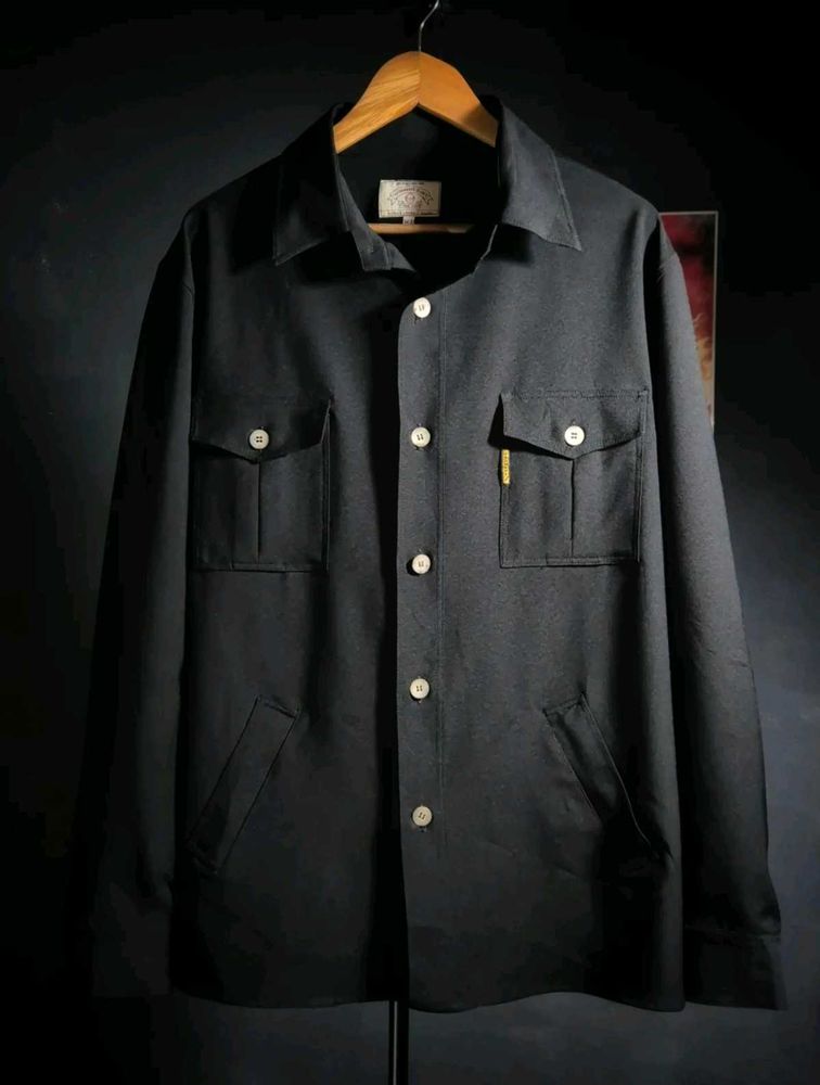 Classic Black Button-Up Work Shirt / size- 46,31