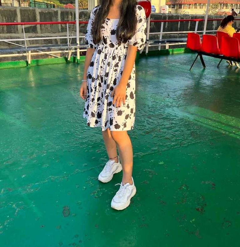 Chic Black &amp; White Print Dress 💕