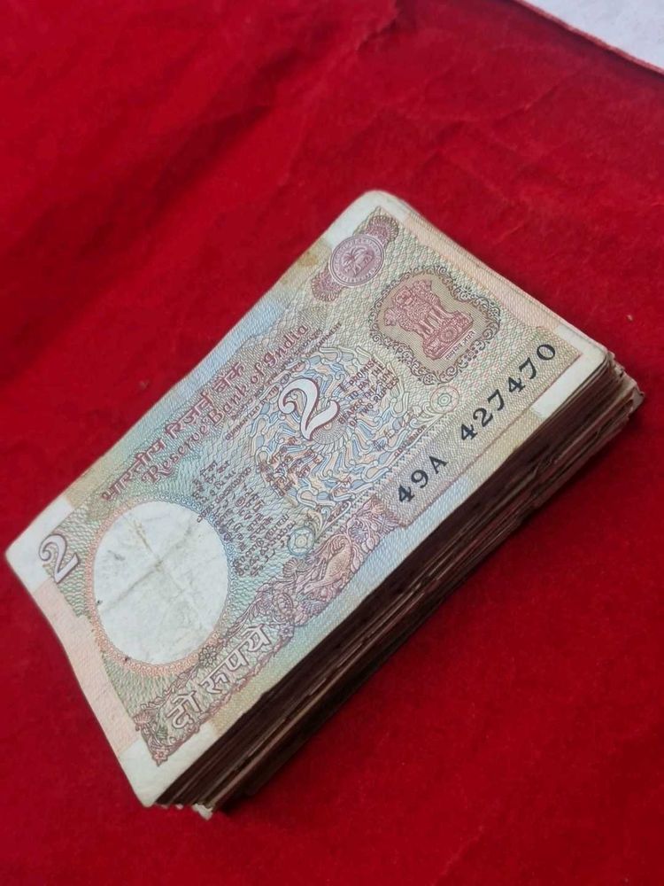 100 pcs Vintage 2 Rupee Banknote