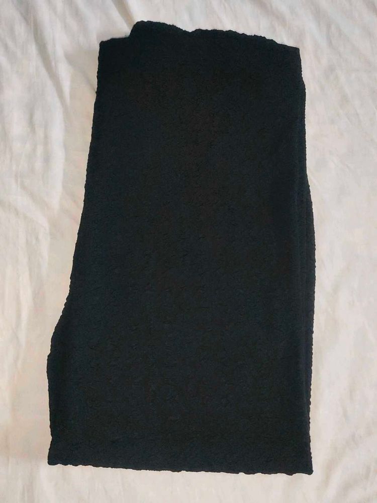 Black Textured Pants