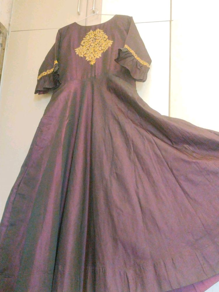Dhoopchaun purple maxi/gown (44")