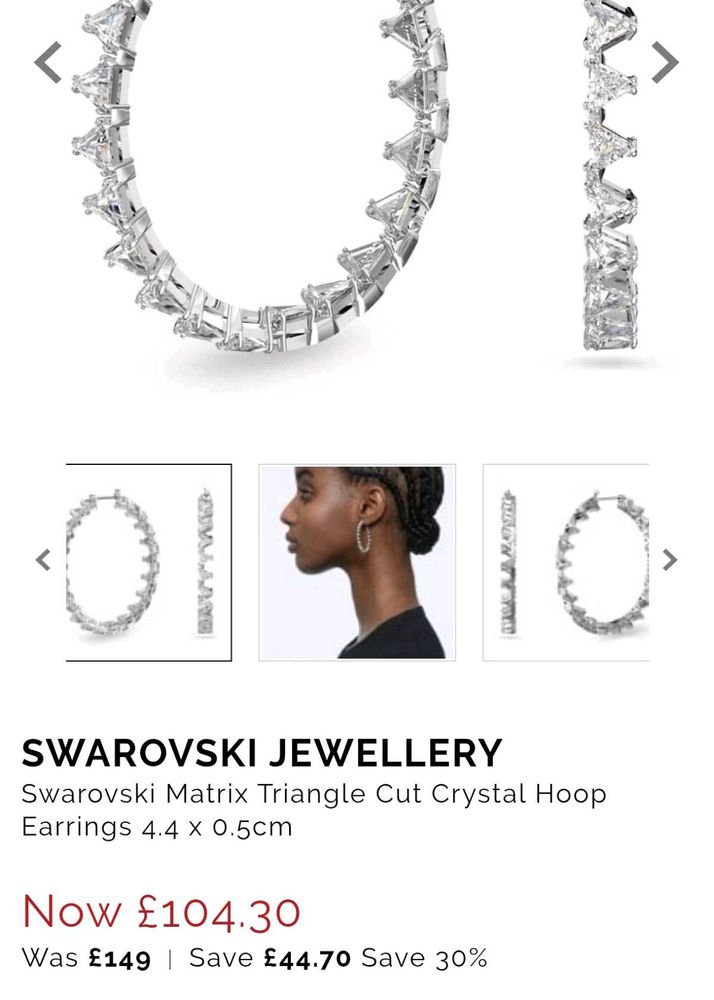 Crystal Hoop Earrings 📢57% off❗✨