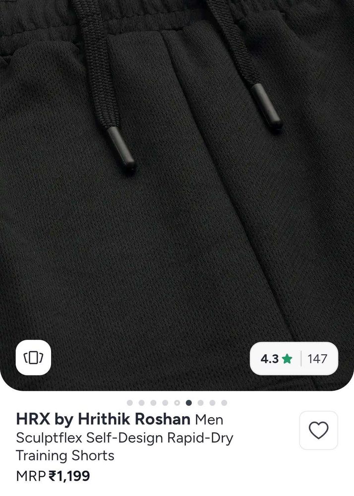 HRX Men's Black Athletic Shorts