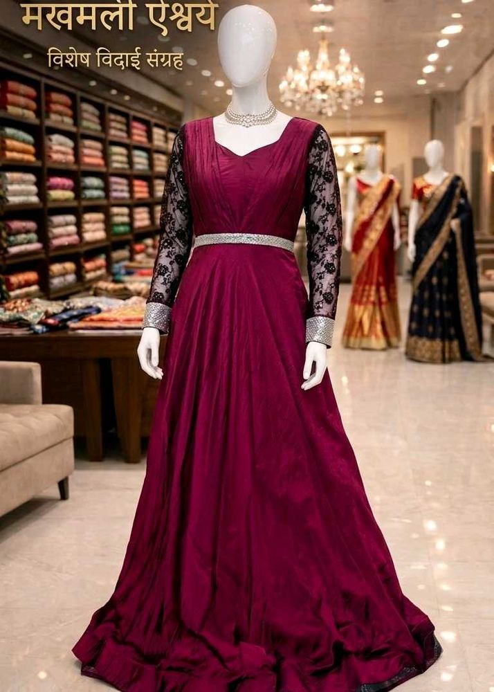 Elegant Maroon Ethnic Gown