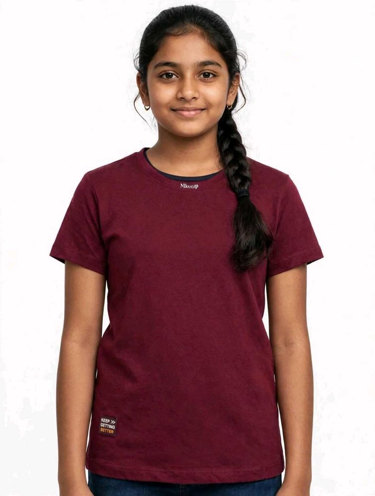 Maroon T-Shirt for Girls