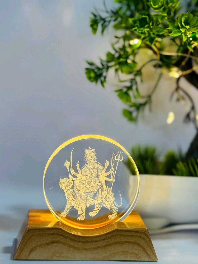 3D LED Night Lamp with Wooden Base