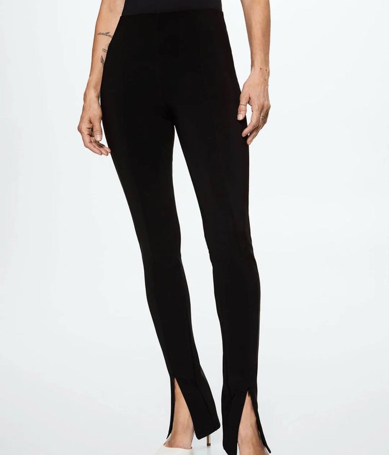MNG Black Pants With Metal hook and Eye Fastenings