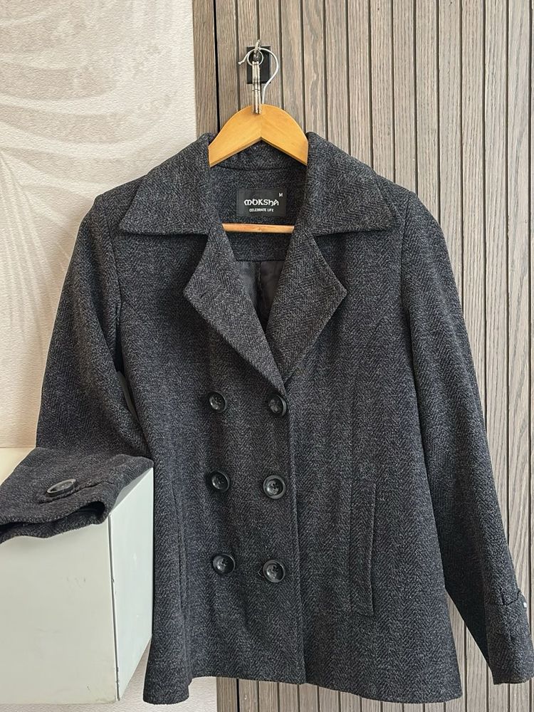 Gray Double-Breasted Coat