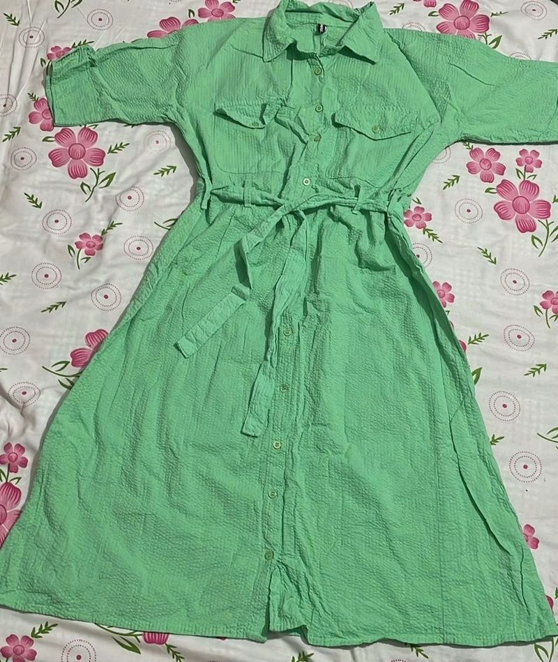 women’s Light Green Shirt Dress