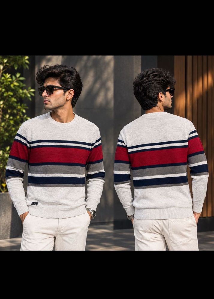 Men's Striped Knit Sweater