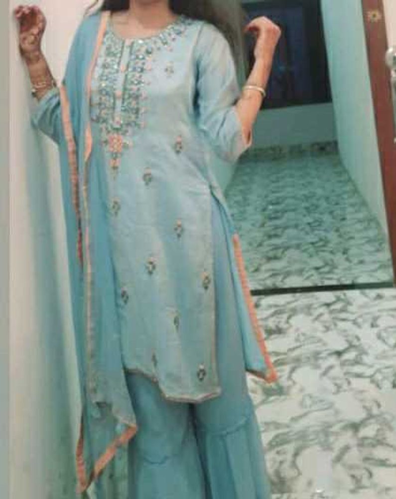 Elegant Blue sharara set