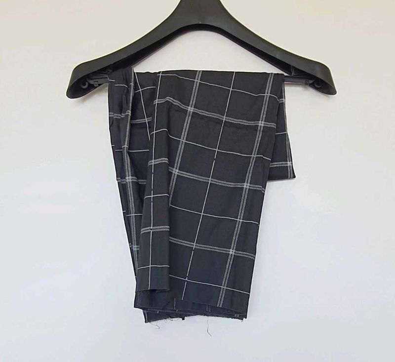 Versatile Charcoal Checked Unisex Shirt Material