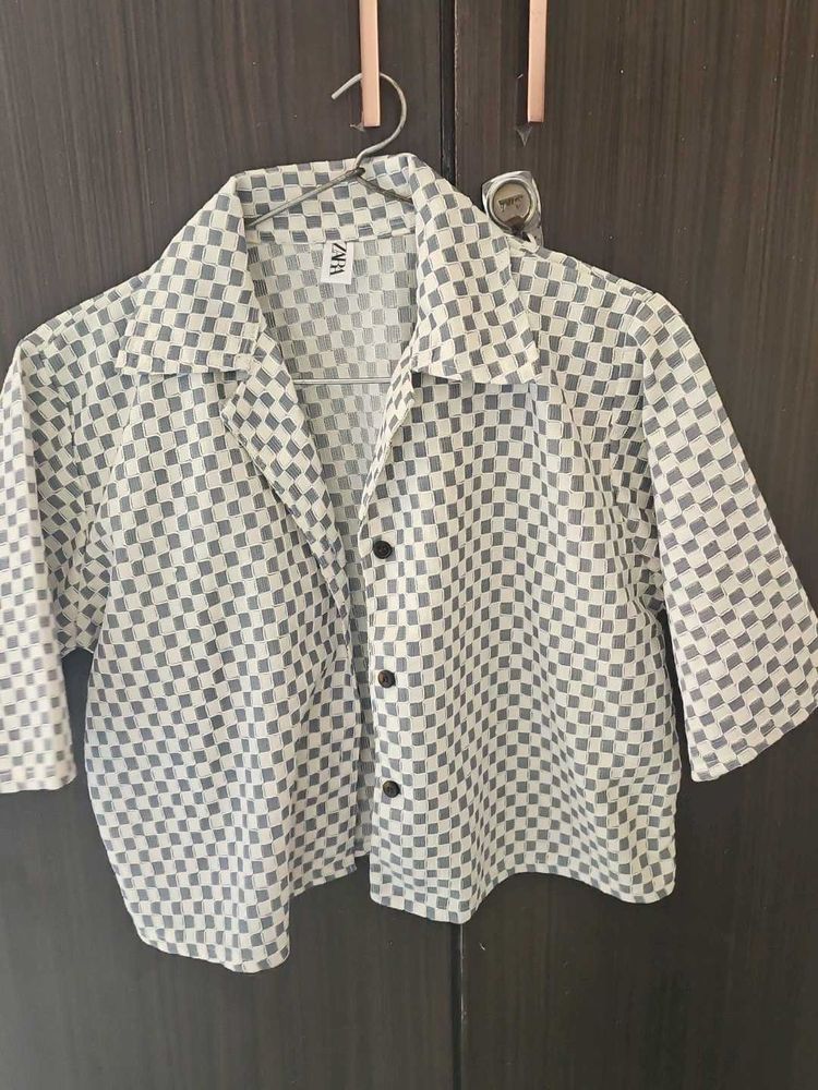 Zara Checkered Collared Shirt