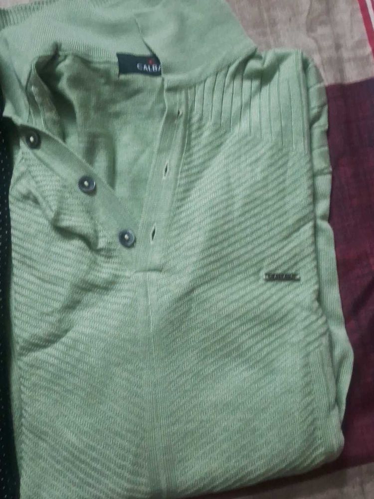Men's Green Henley Shirt 3xl