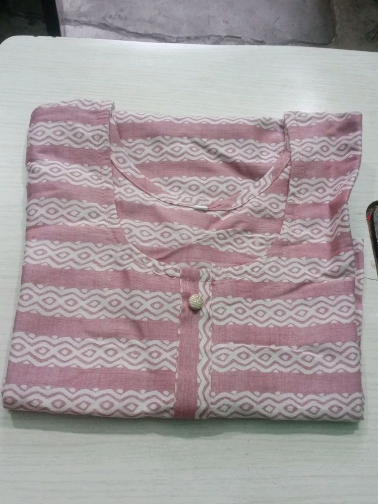 Pink Patterned Kurti Top