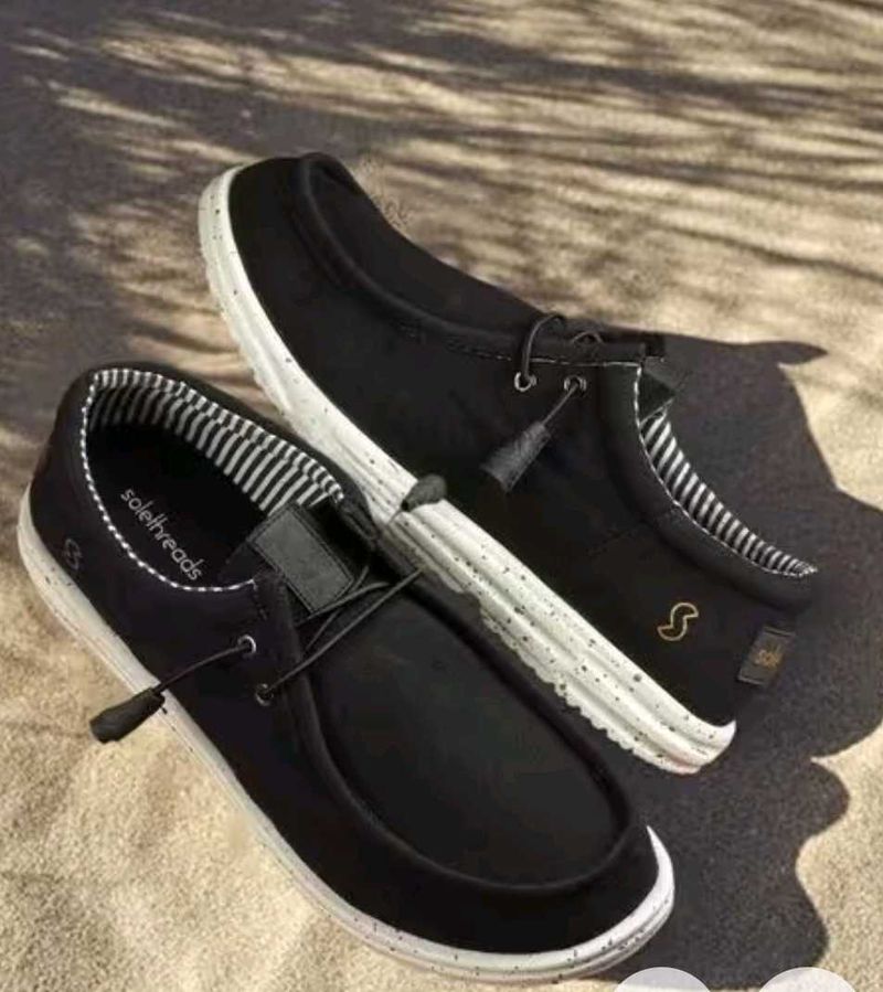 Solethreads men amigo black canvas low top