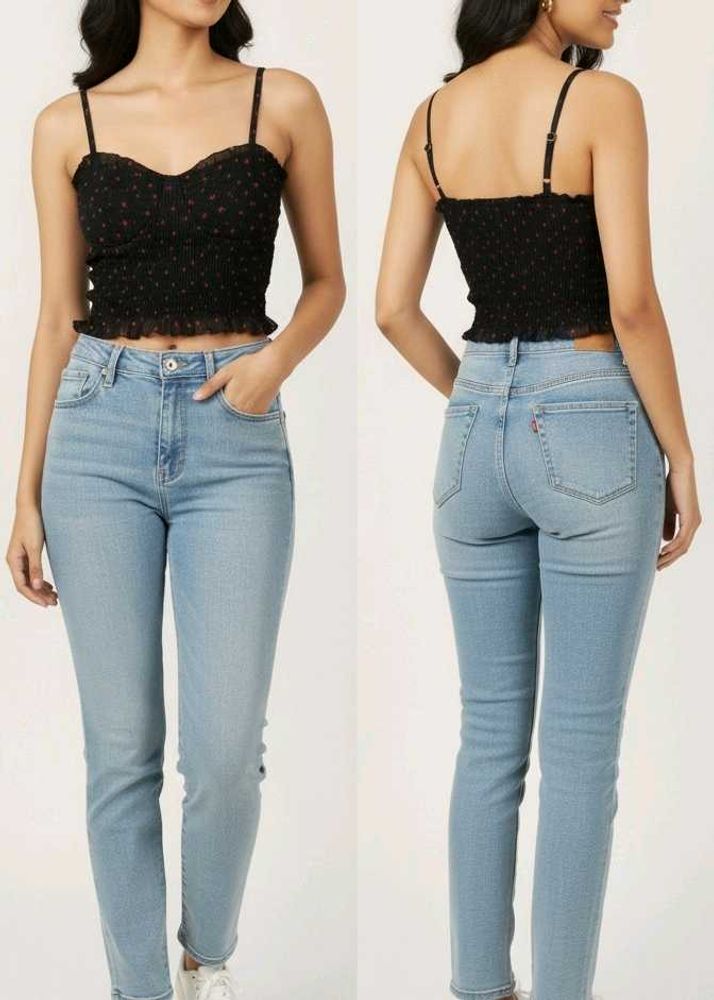 Cute Black Padded Crop Top