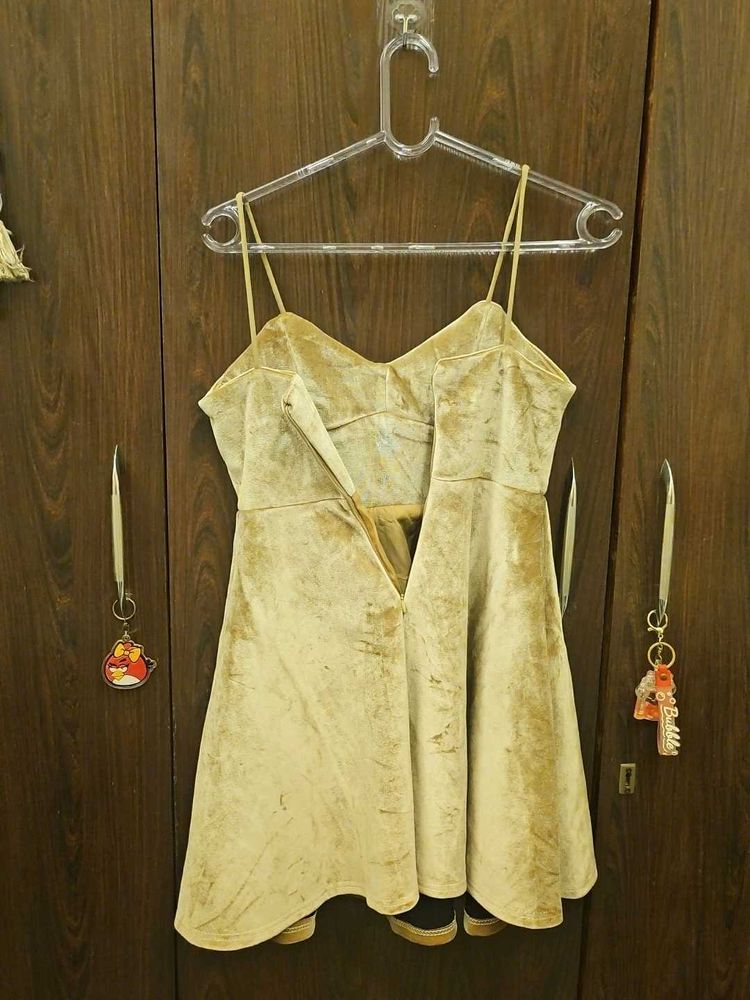 Golden Velvet Mini Dress
