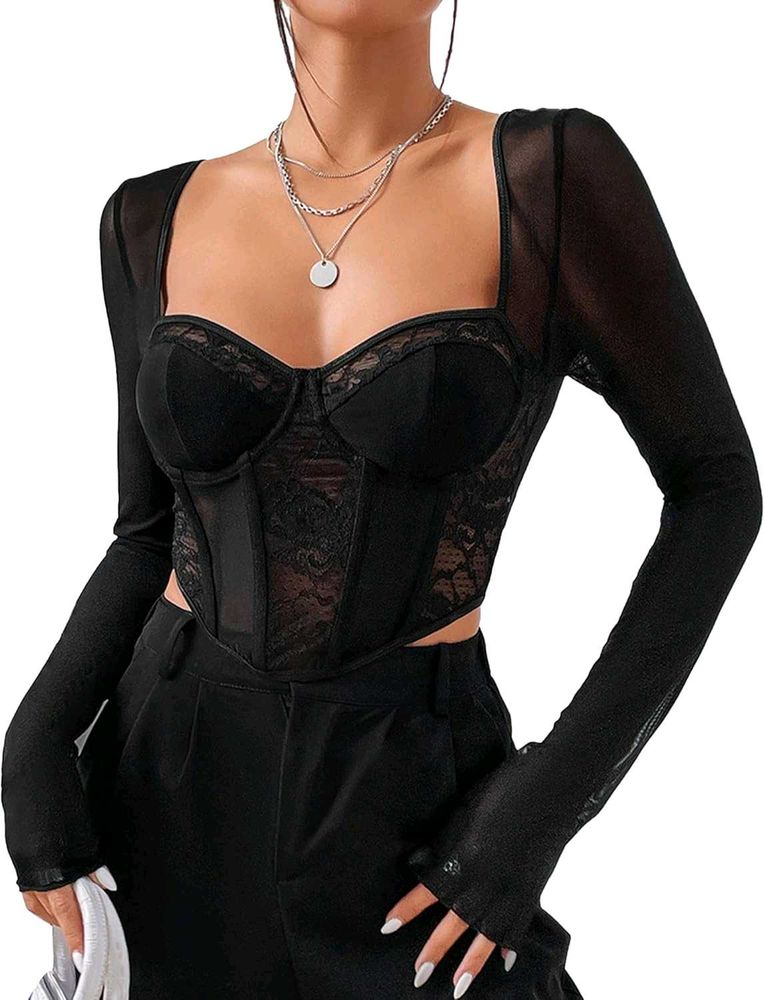 Sweetheart lace corset top