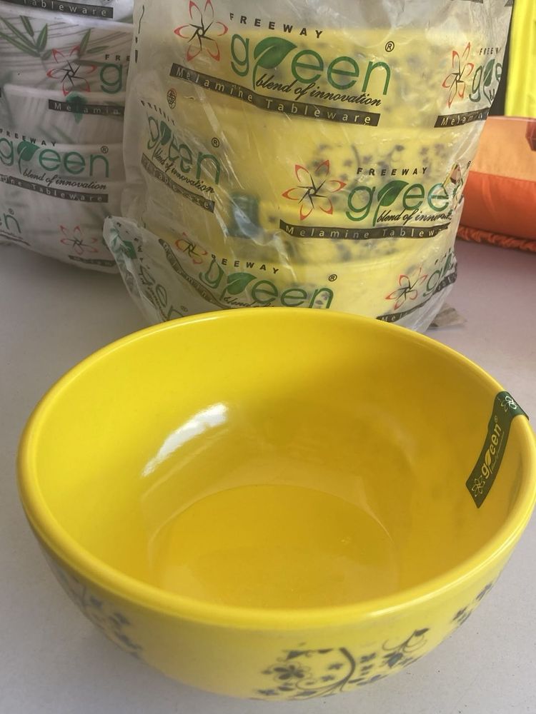 Yellow Melamine Serving Bowl