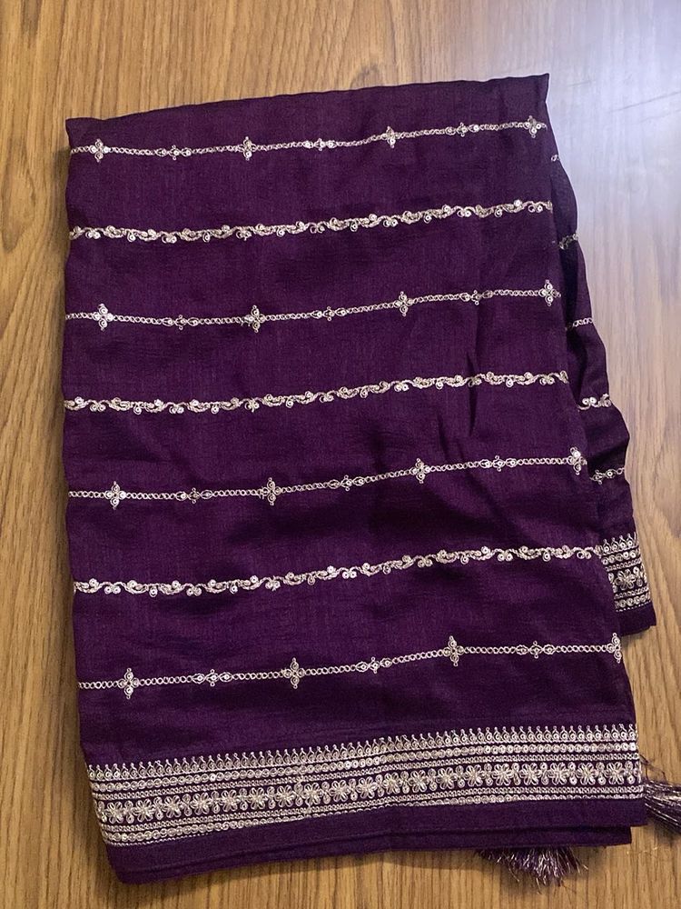 Elegant Purple Embroidered kurta set