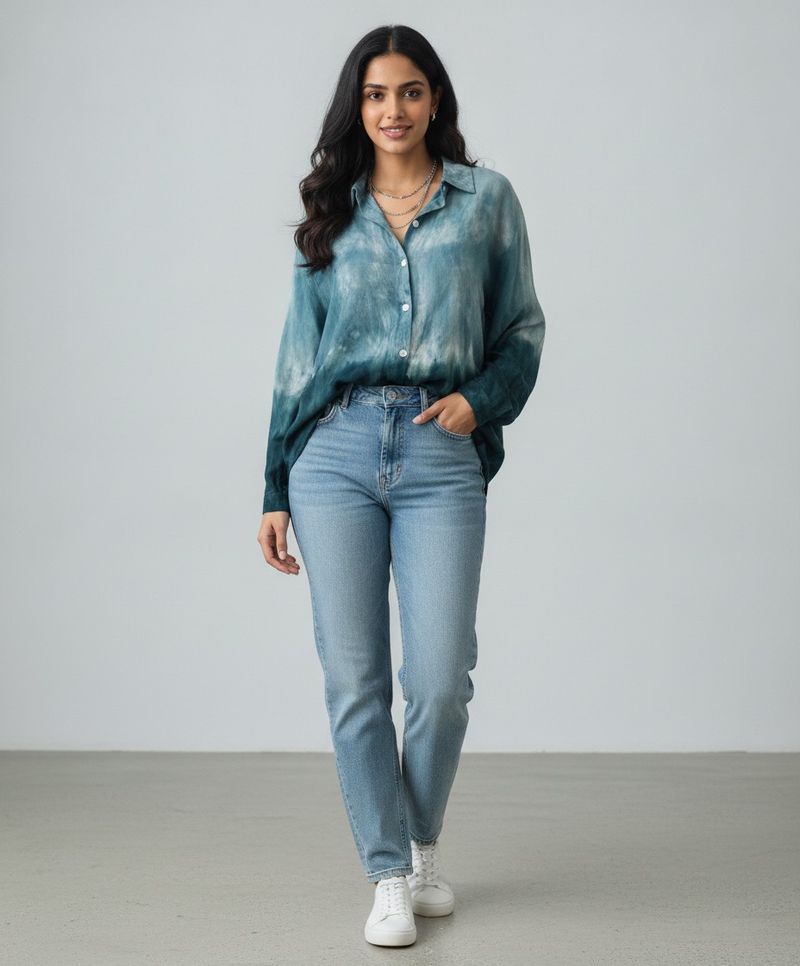 Tie-Dye Button-Down Shirt